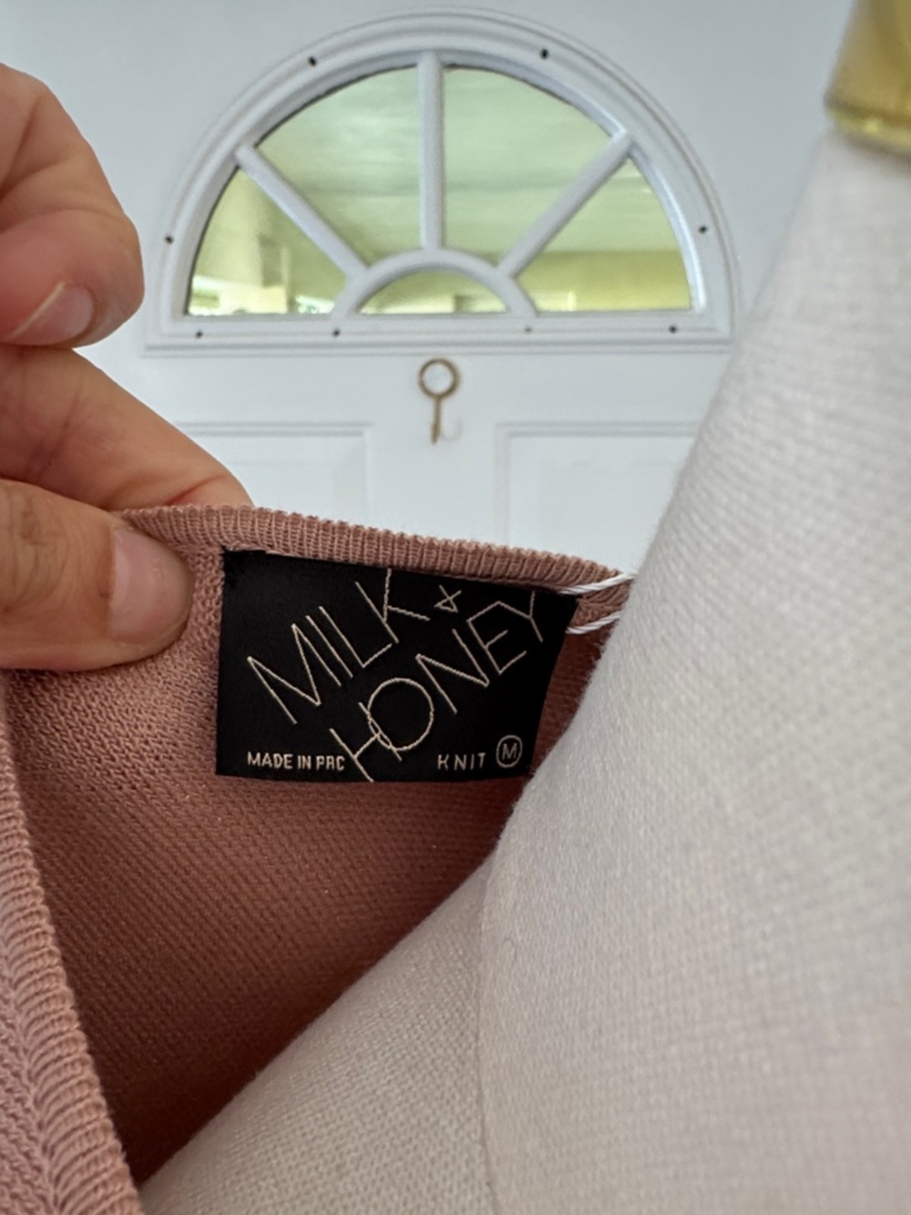 Cropped Short-Sleeve Button-Front Top in Dusty Rose - Picture 2 of 3